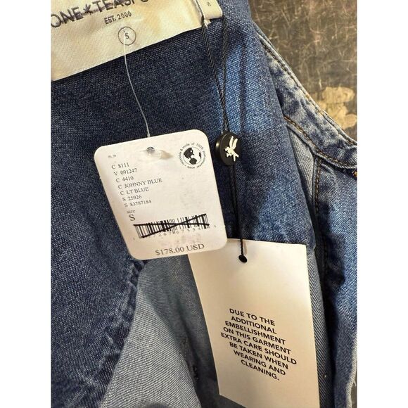 New Free People x One Teaspoon JOHNNY BLUE STAR CLASSIC EVERYDAY SHIRT Size S - Picture 14 of 14